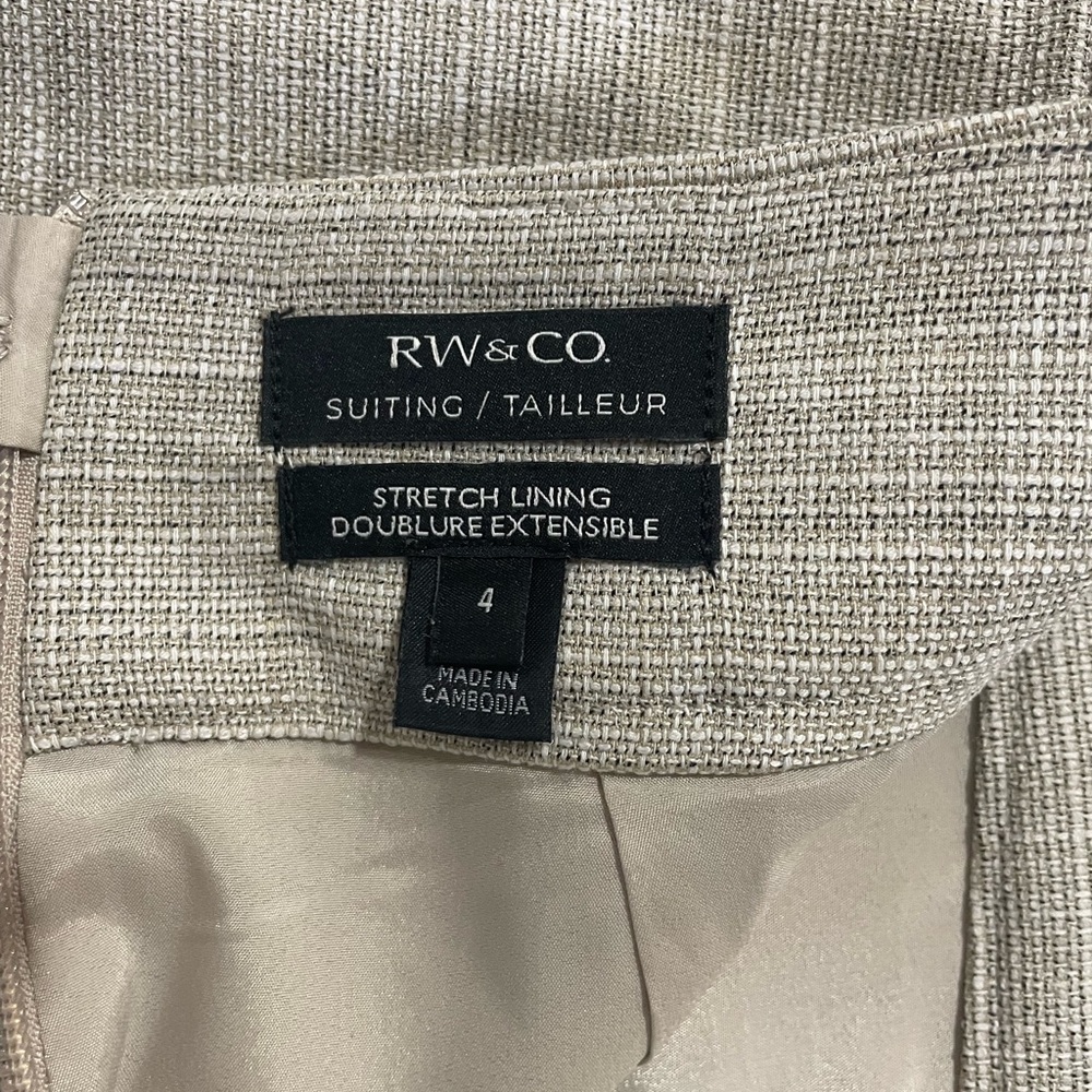 RW&CO. Light Tan Suit Skirt